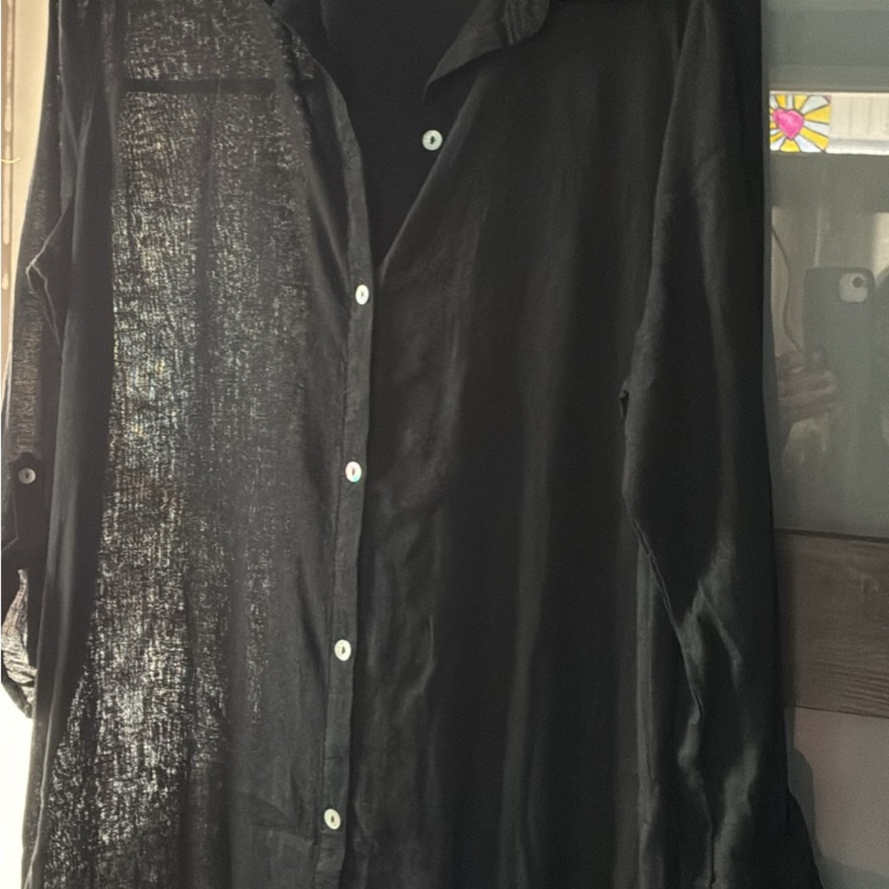 Tahari Black linen dress